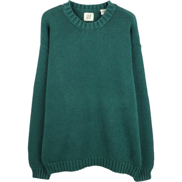 90'S GAP Vintage Ribbed Cotton Knit Sweater, Men's XL cotton green type Vintage Second Hand