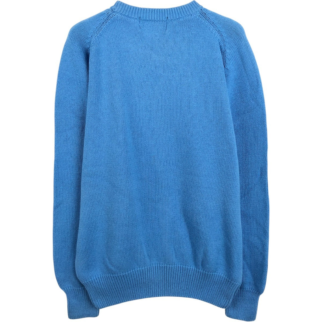 1980s-1990'S Eddie Bauer Rib-Knit Cotton Sweater, Men's Size M (approx.), Vintage cotton Blue type light blue Vintage Second Hand