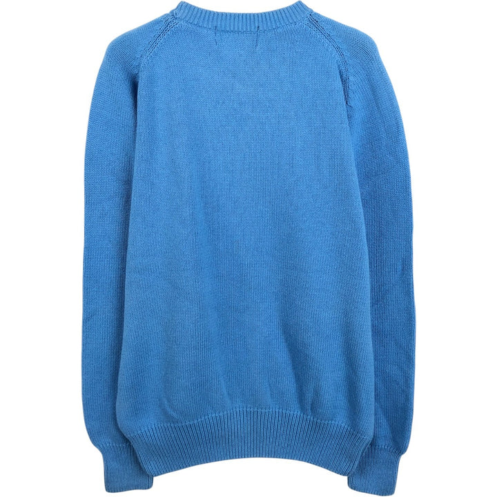 1980s-1990'S Eddie Bauer Rib-Knit Cotton Sweater, Men's Size M (approx.), Vintage cotton Blue type light blue Vintage Second Hand
