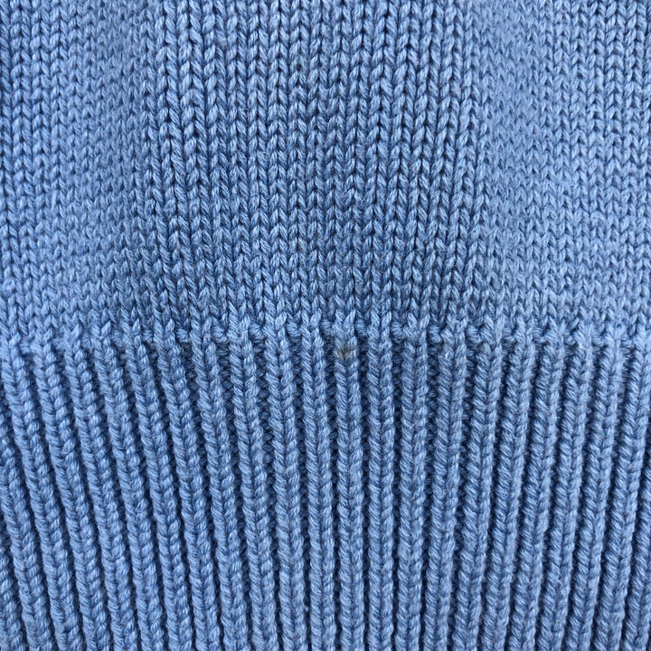 1980s-1990'S Eddie Bauer Rib-Knit Cotton Sweater, Men's Size M (approx.), Vintage cotton Blue type light blue Vintage Second Hand