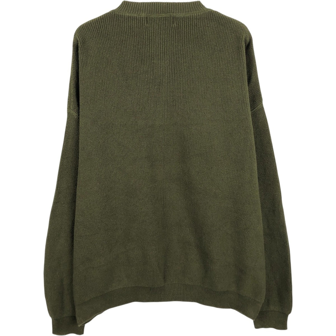 Eddie Bauer Rib-Knit Henley Neck Cotton Sweater, Men's Size XL (Equivalent), Long Sleeve cotton Khaki type Vintage Second Hand