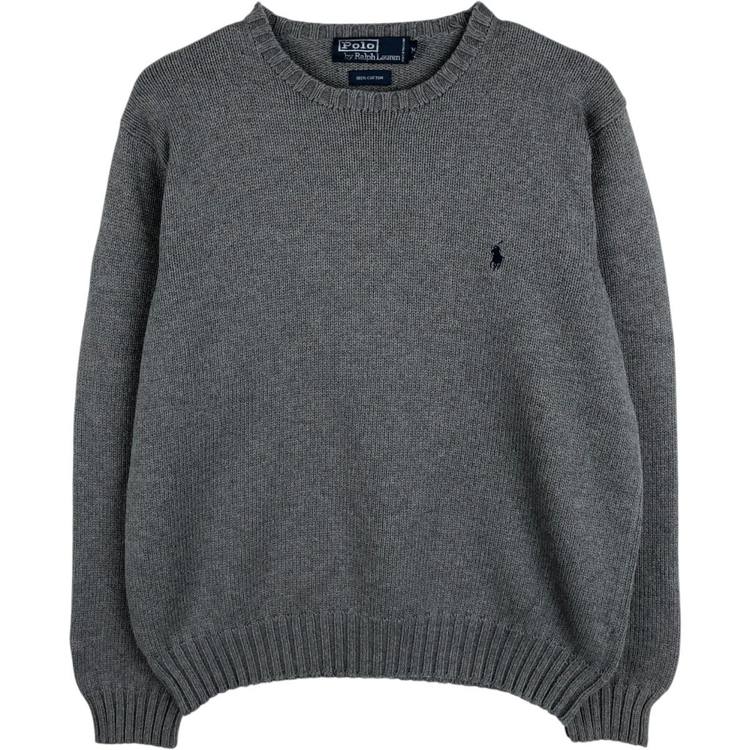 Ralph Lauren POLO by Ralph Lauren Cotton Knit Sweater Men's M Size cotton gray type Vintage Second Hand