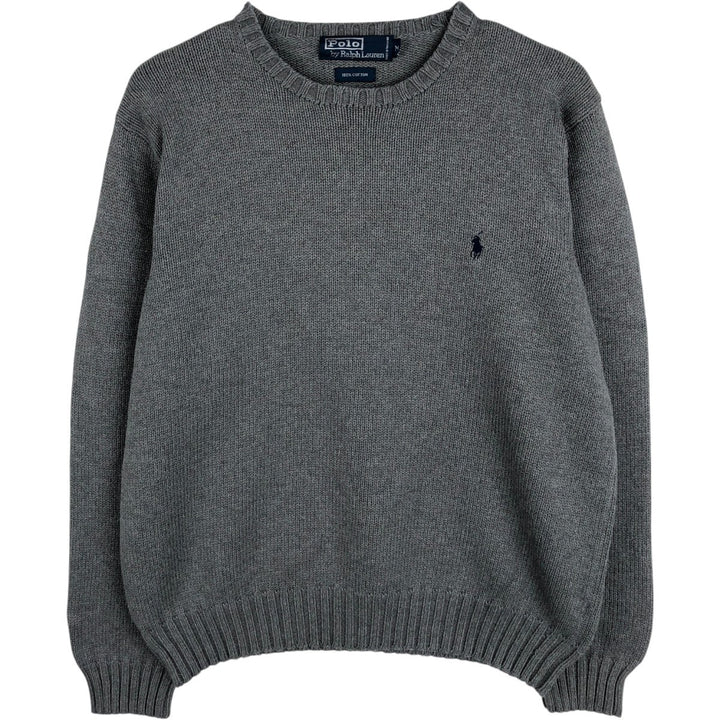 Ralph Lauren POLO by Ralph Lauren Cotton Knit Sweater Men's M Size cotton gray type Vintage Second Hand