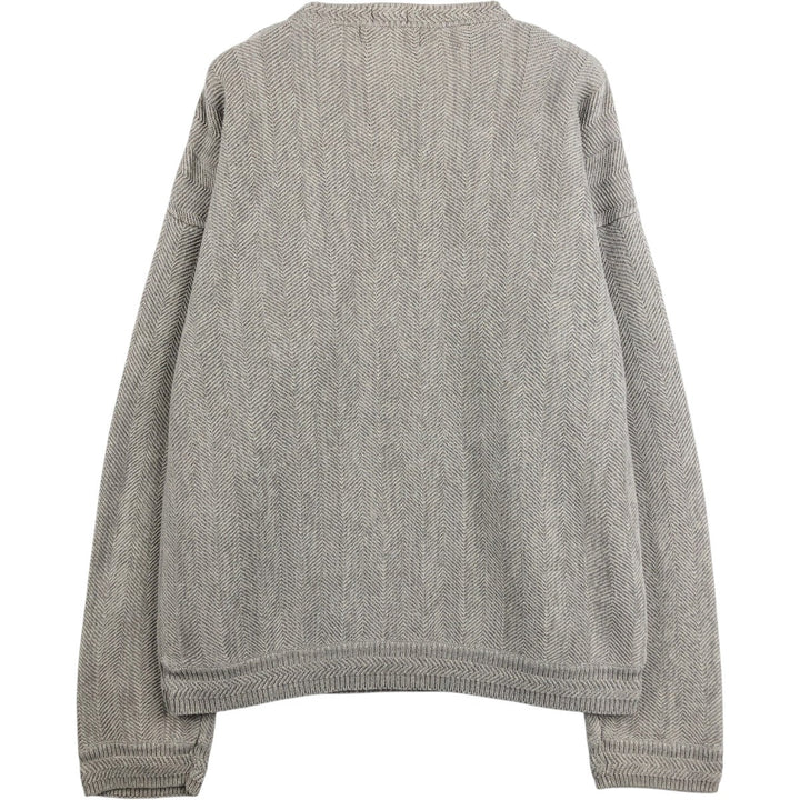 Ralph Lauren CHAPS Herringbone Cotton Knit Sweater Men's XL cotton gray type Vintage Second Hand