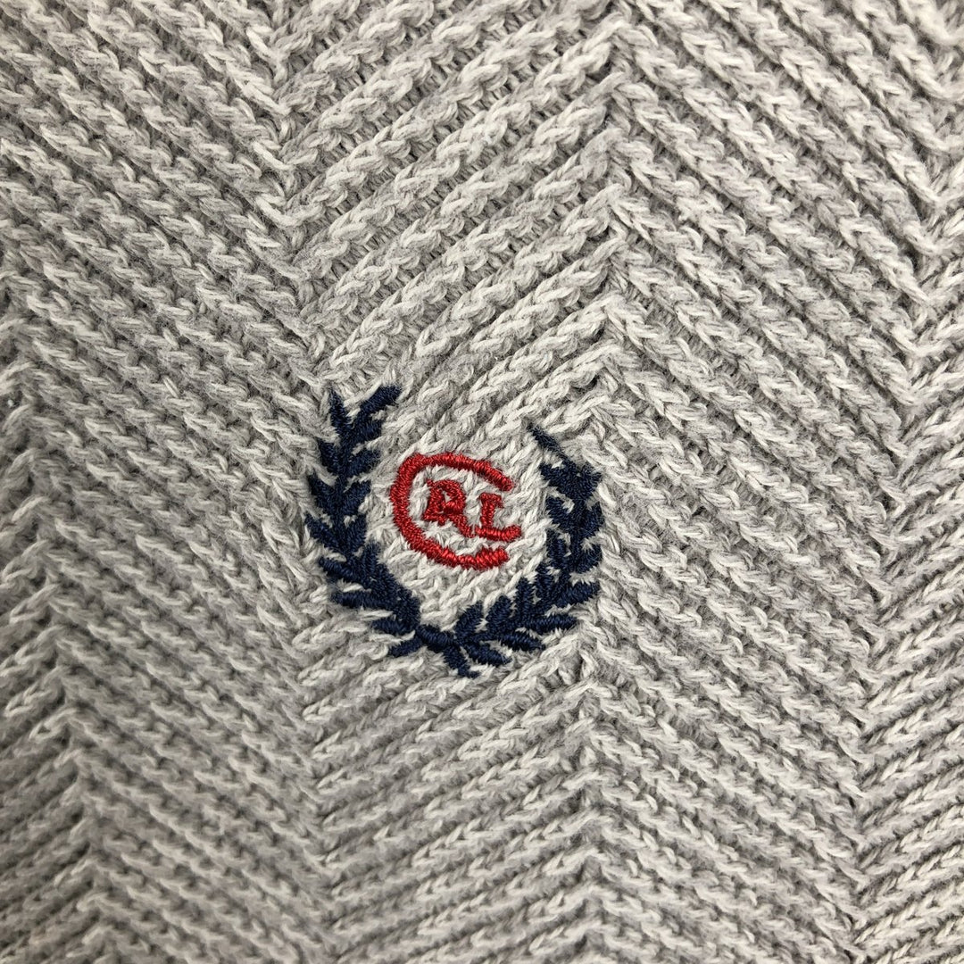 Ralph Lauren CHAPS Herringbone Cotton Knit Sweater Men's XL cotton gray type Vintage Second Hand
