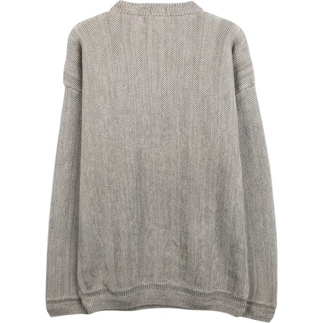 Ralph Lauren CHAPS Herringbone Cotton Knit Sweater, Men's Size Small cotton Beige type Vintage Second Hand