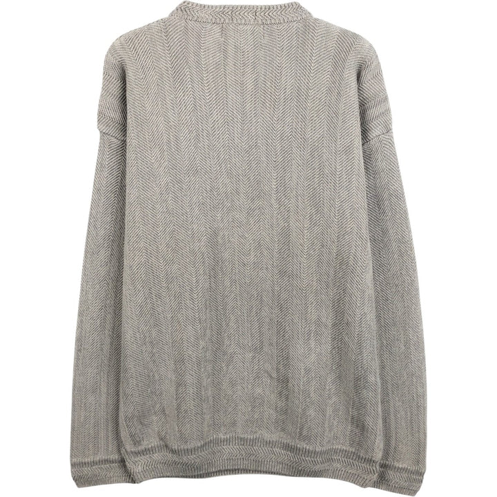 Ralph Lauren CHAPS Herringbone Cotton Knit Sweater, Men's Size Small cotton Beige type Vintage Second Hand