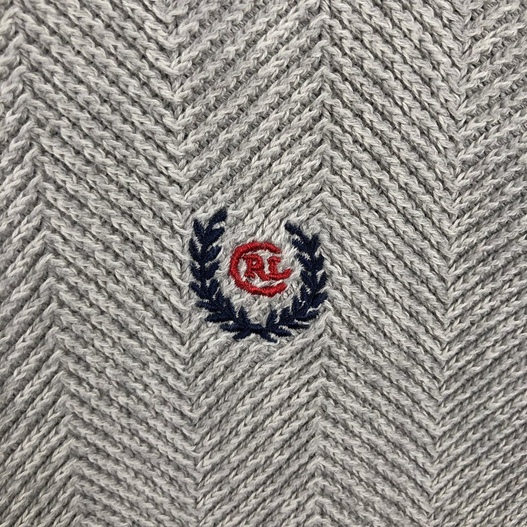 Ralph Lauren CHAPS Herringbone Cotton Knit Sweater, Men's Size Small cotton Beige type Vintage Second Hand