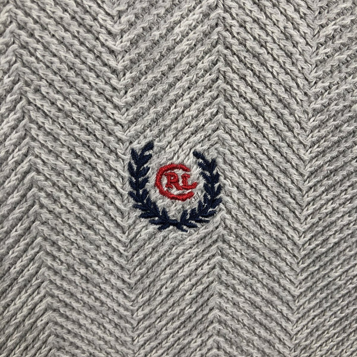 Ralph Lauren CHAPS Herringbone Cotton Knit Sweater, Men's Size Small cotton Beige type Vintage Second Hand