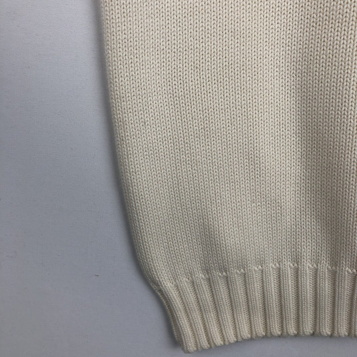 Ralph Lauren POLO by Ralph Lauren Cotton Knit Sweater Men's M Size cotton ivory Vintage Second Hand