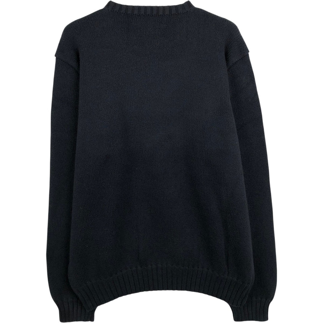 Ralph Lauren POLO by Ralph Lauren Cotton Knit Sweater Men's L size cotton black type Vintage Second Hand