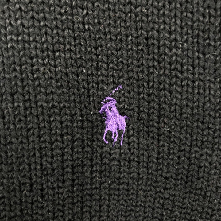 Ralph Lauren POLO by Ralph Lauren Cotton Knit Sweater Men's L size cotton black type Vintage Second Hand
