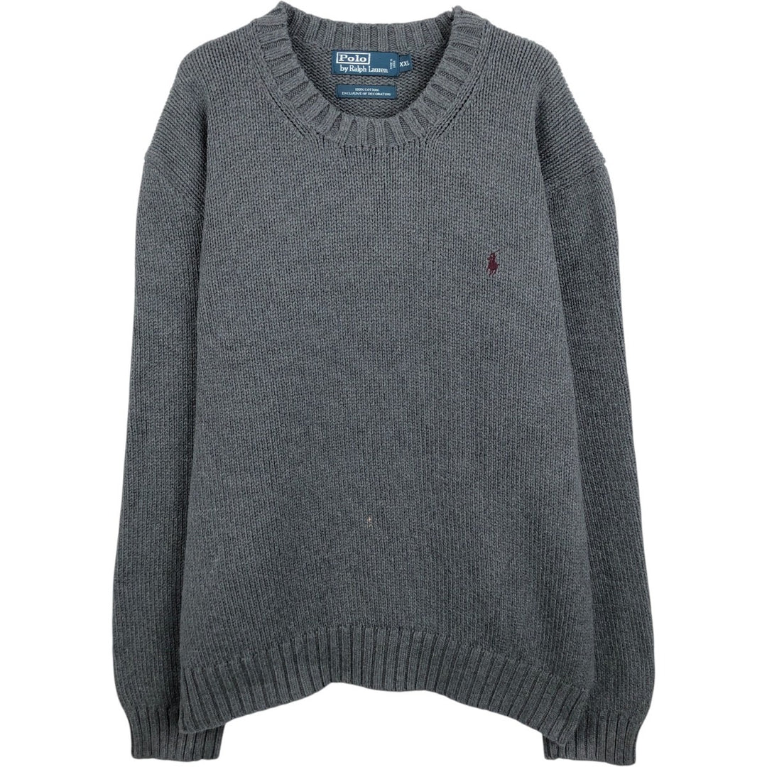 Ralph Lauren POLO by Ralph Lauren Cotton Knit Sweater Men's XXL cotton gray type Vintage Second Hand