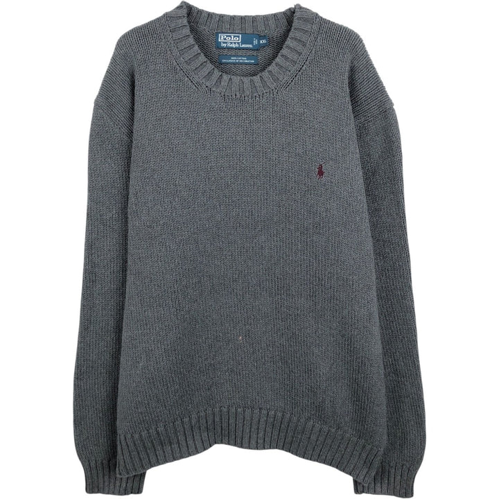 Ralph Lauren POLO by Ralph Lauren Cotton Knit Sweater Men's XXL cotton gray type Vintage Second Hand