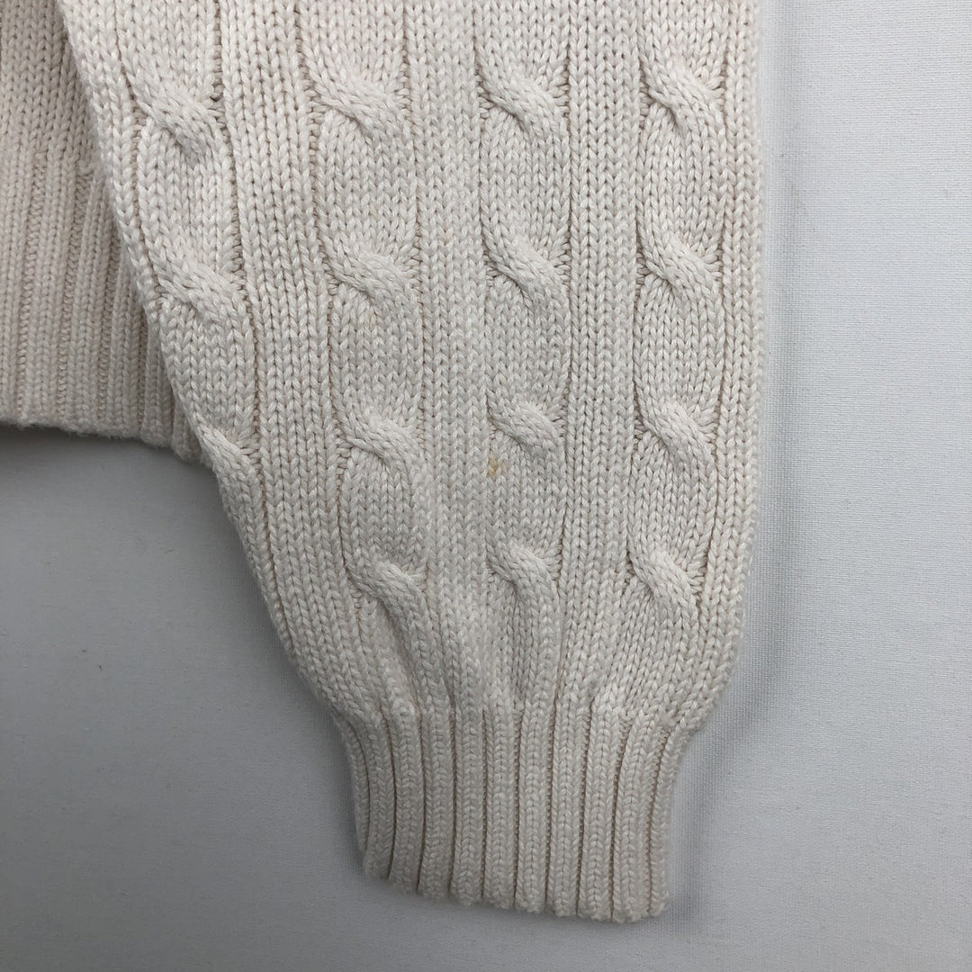 Ralph Lauren POLO by Ralph Lauren cable knit V-neck cotton knit sweater, men's size XL cotton white type Vintage Second Hand