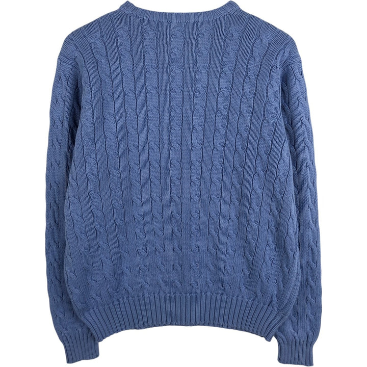 Ralph Lauren POLO by Ralph Lauren cable knit cotton sweater, men's size M cotton Blue type light blue Vintage Second Hand
