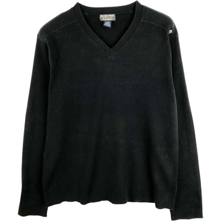 Ralph Lauren POLO JEANS COMPANY V-neck cotton knit sweater, men's size XL (approx.) cotton black type Vintage Second Hand