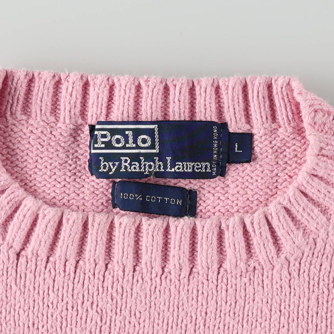 Ralph Lauren POLO by Ralph Lauren Cotton Knit Sweater Men's L size cotton pink type Vintage Second Hand