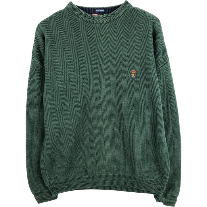 Ralph Lauren CHAPS Herringbone Cotton Knit Sweater, Men's XXL cotton green type Vintage Second Hand
