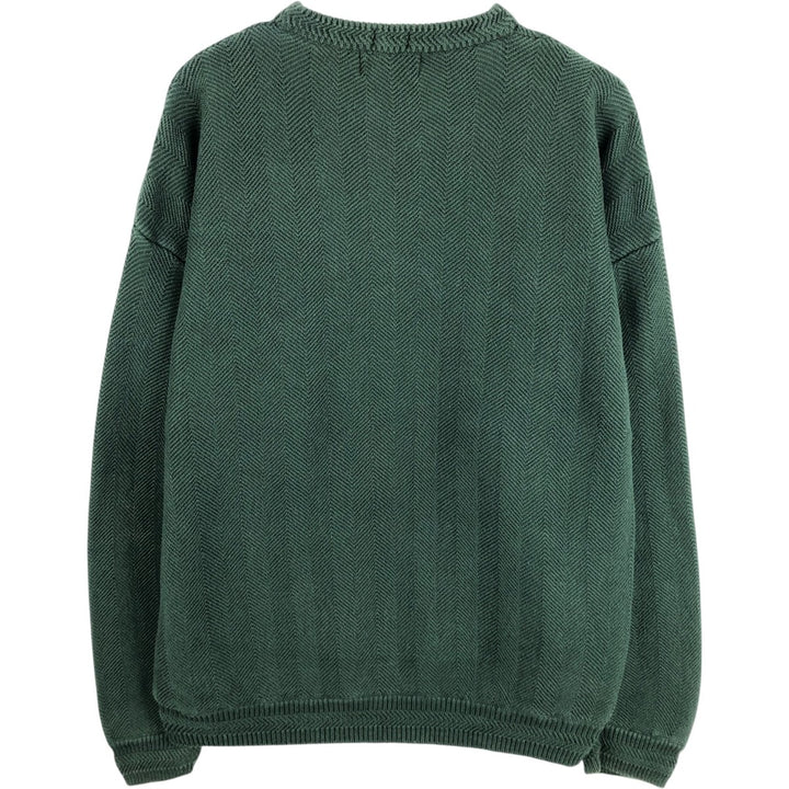 Ralph Lauren CHAPS Herringbone Cotton Knit Sweater, Men's XXL cotton green type Vintage Second Hand