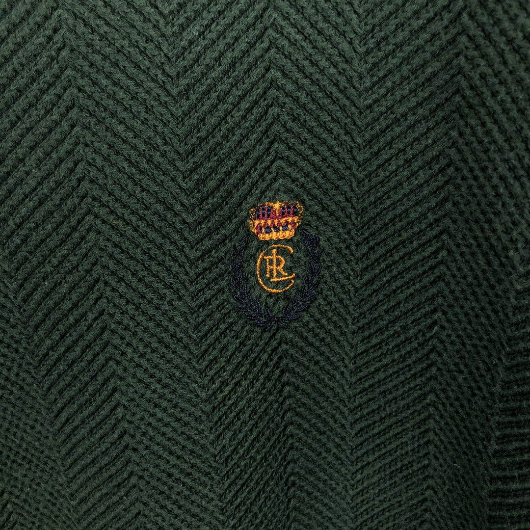 Ralph Lauren CHAPS Herringbone Cotton Knit Sweater, Men's XXL cotton green type Vintage Second Hand