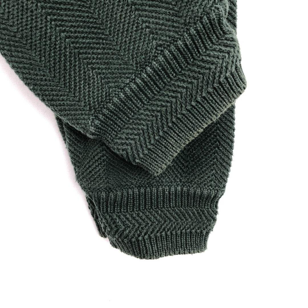 Ralph Lauren CHAPS Herringbone Cotton Knit Sweater, Men's XXL cotton green type Vintage Second Hand