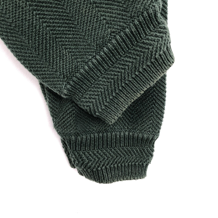 Ralph Lauren CHAPS Herringbone Cotton Knit Sweater, Men's XXL cotton green type Vintage Second Hand