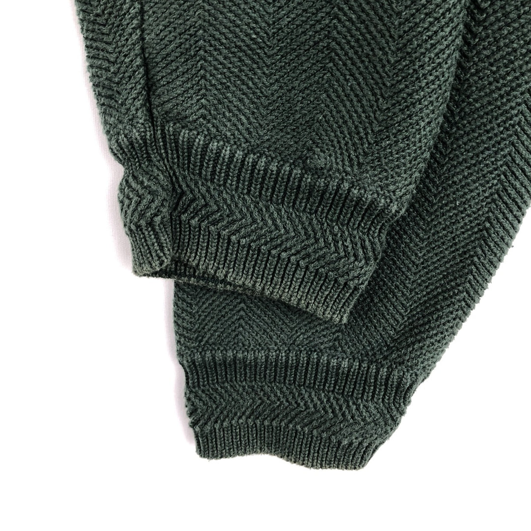Ralph Lauren CHAPS Herringbone Cotton Knit Sweater, Men's XXL cotton green type Vintage Second Hand