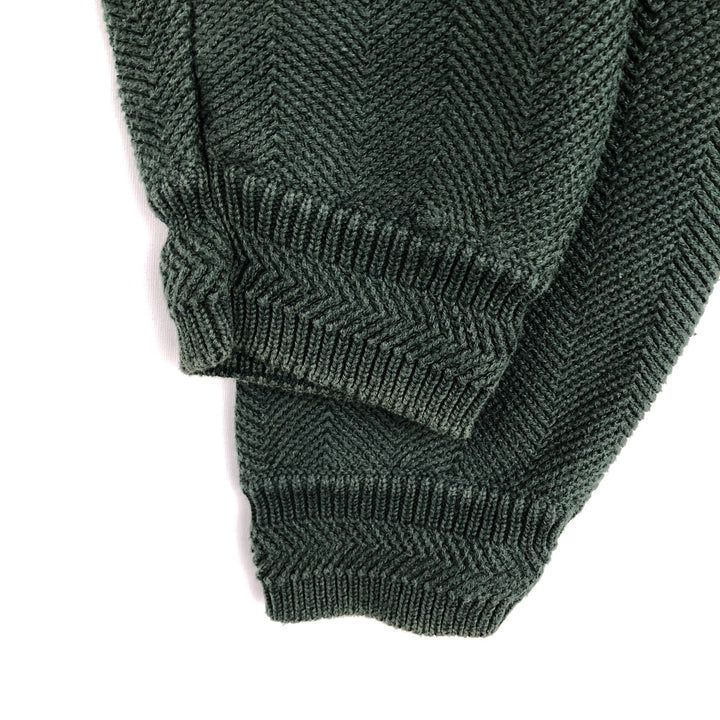Ralph Lauren CHAPS Herringbone Cotton Knit Sweater, Men's XXL cotton green type Vintage Second Hand