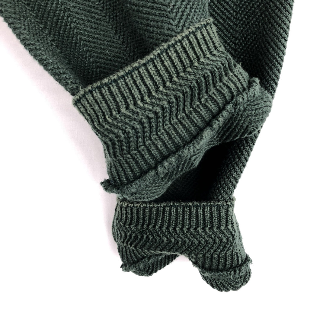 Ralph Lauren CHAPS Herringbone Cotton Knit Sweater, Men's XXL cotton green type Vintage Second Hand