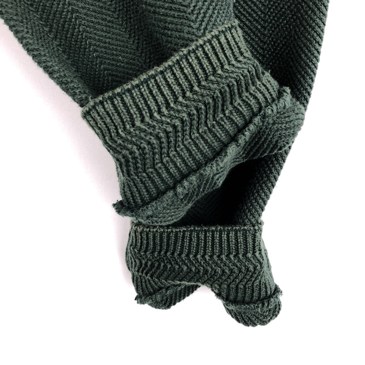 Ralph Lauren CHAPS Herringbone Cotton Knit Sweater, Men's XXL cotton green type Vintage Second Hand