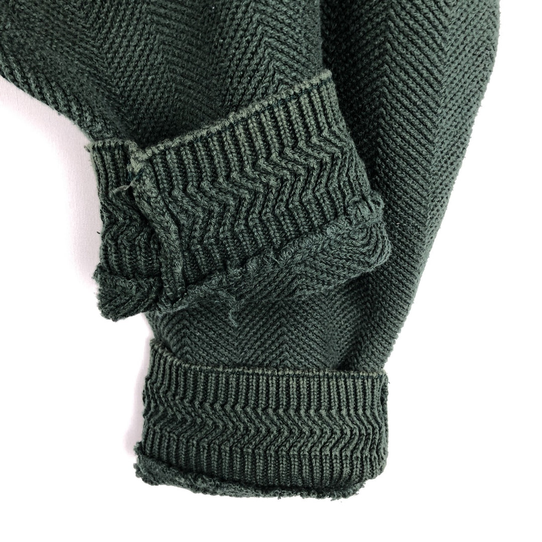 Ralph Lauren CHAPS Herringbone Cotton Knit Sweater, Men's XXL cotton green type Vintage Second Hand