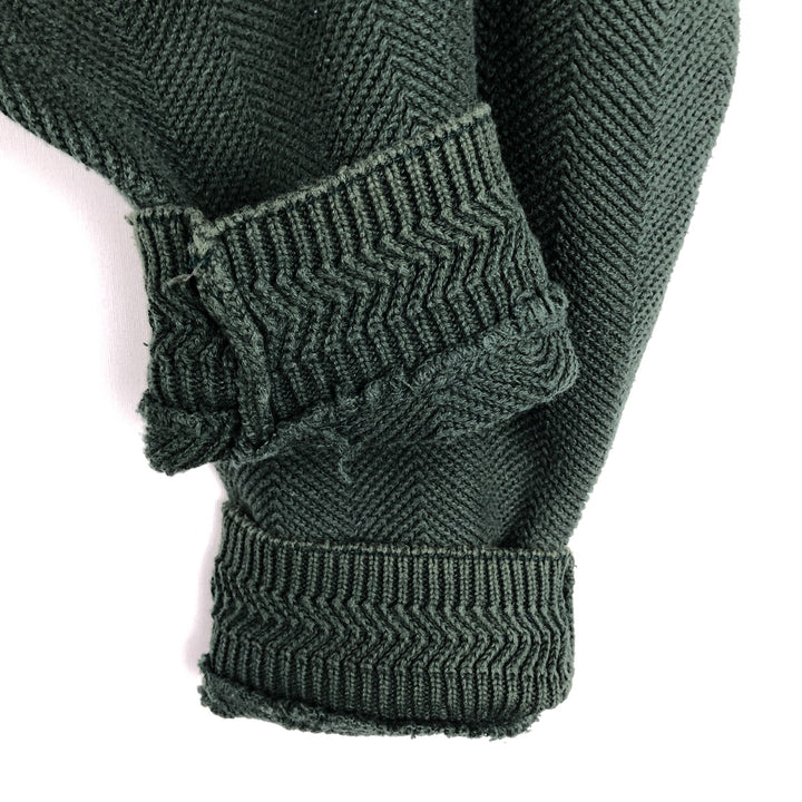 Ralph Lauren CHAPS Herringbone Cotton Knit Sweater, Men's XXL cotton green type Vintage Second Hand