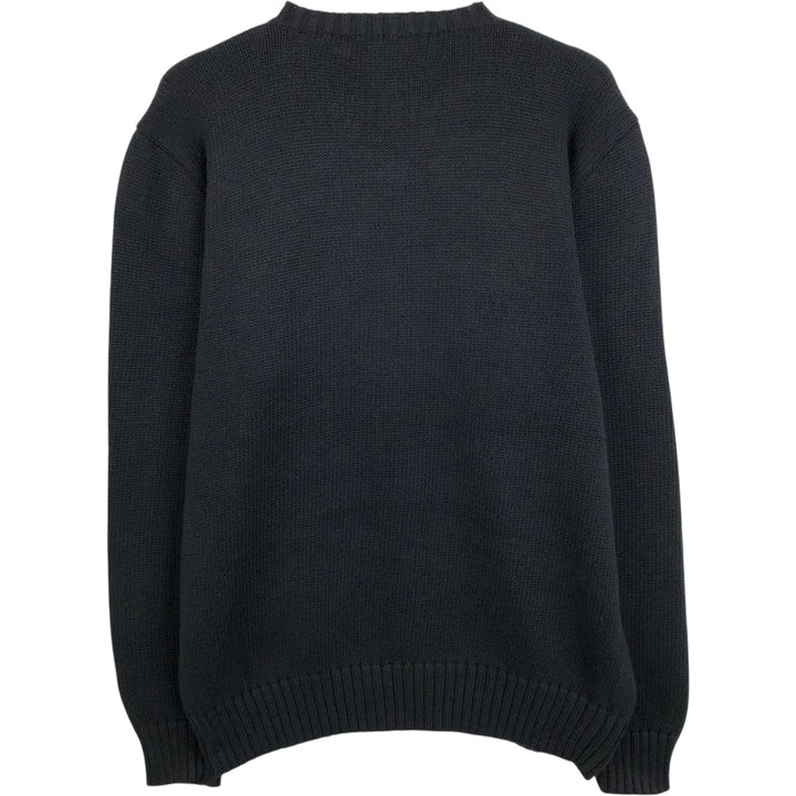 Ralph Lauren POLO by Ralph Lauren Ribbed V-Neck Cotton Knit Sweater, Men's Size M (approx.) cotton black type Vintage Second Hand