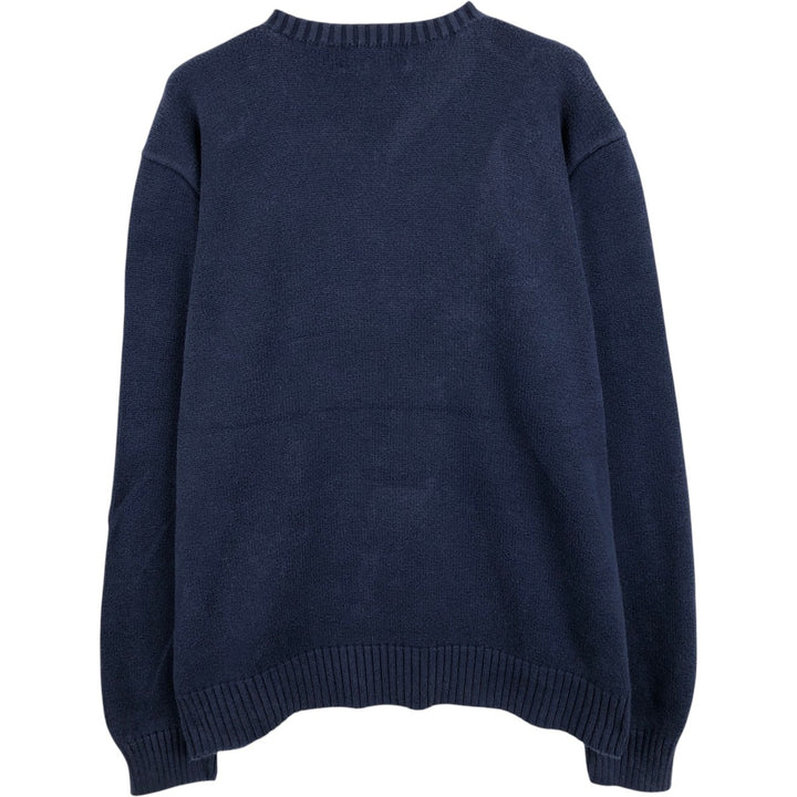 Ralph Lauren POLO by Ralph Lauren Ribbed Cotton Knit Sweater, Men's Size XL (approx.) cotton navy blue type Vintage Second Hand