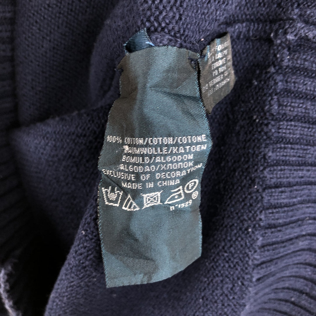 Ralph Lauren POLO by Ralph Lauren Ribbed Cotton Knit Sweater, Men's Size XL (approx.) cotton navy blue type Vintage Second Hand