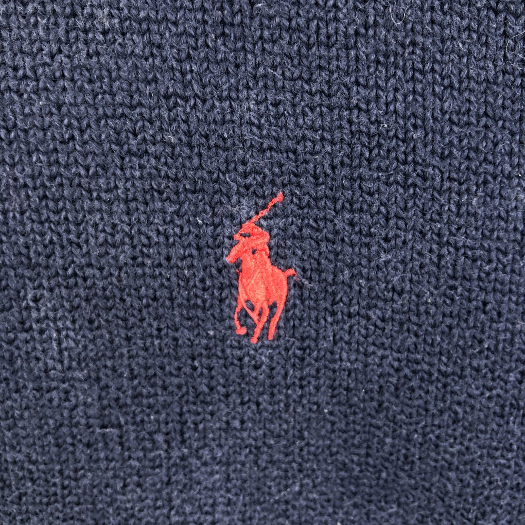 Ralph Lauren POLO by Ralph Lauren Ribbed Cotton Knit Sweater, Men's Size XL (approx.) cotton navy blue type Vintage Second Hand
