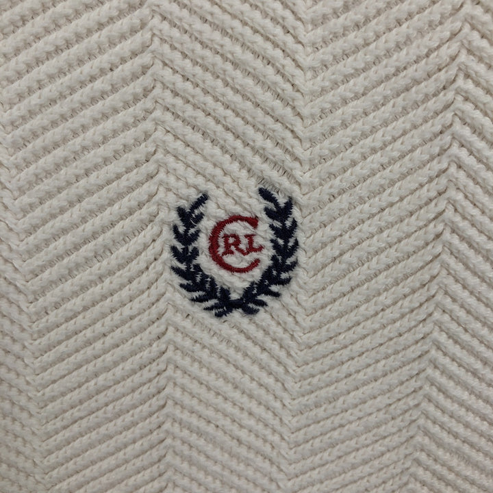 Ralph Lauren CHAPS Herringbone Cotton Knit Sweater Men's XL cotton pale white type Vintage Second Hand