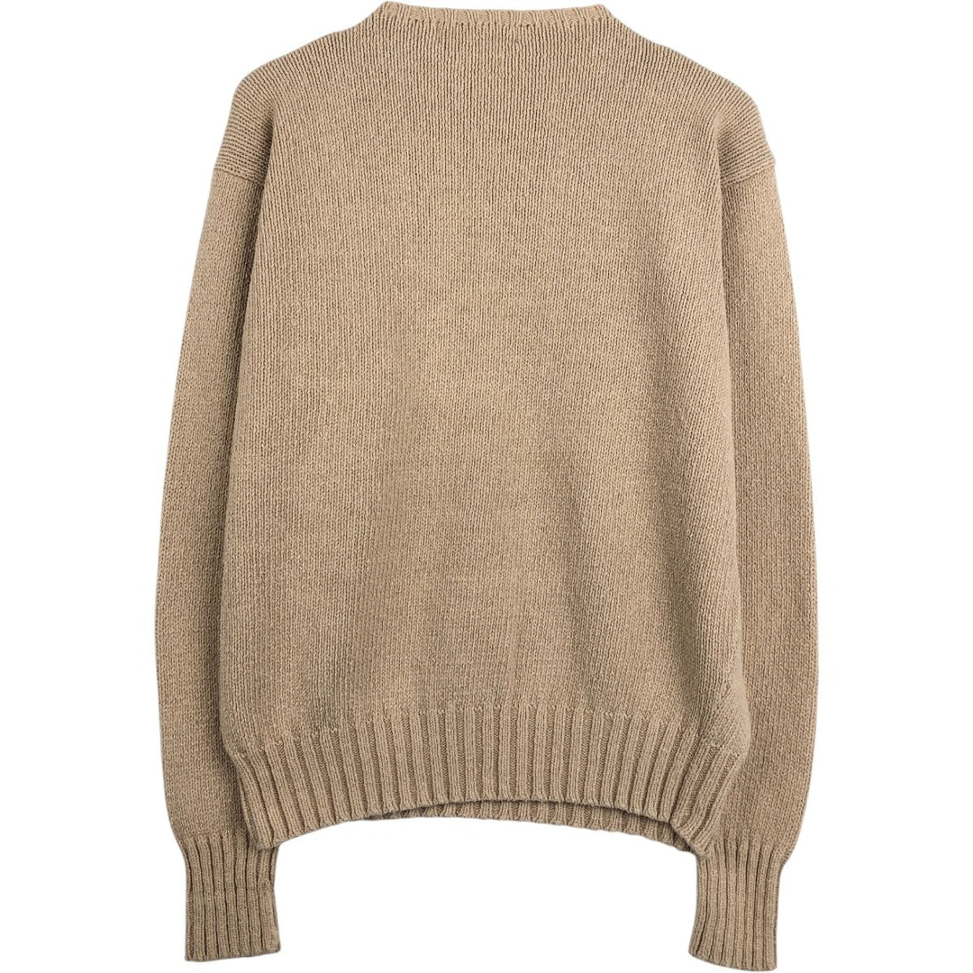 Ralph Lauren POLO by Ralph Lauren Ribbed Cotton Knit Sweater, Men's Size L (approx.) cotton Beige type Vintage Second Hand