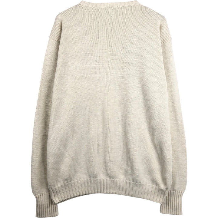 Ralph Lauren POLO by Ralph Lauren Ribbed Cotton Knit Sweater, Men's Size XL (approx.) cotton pale white type Vintage Second Hand