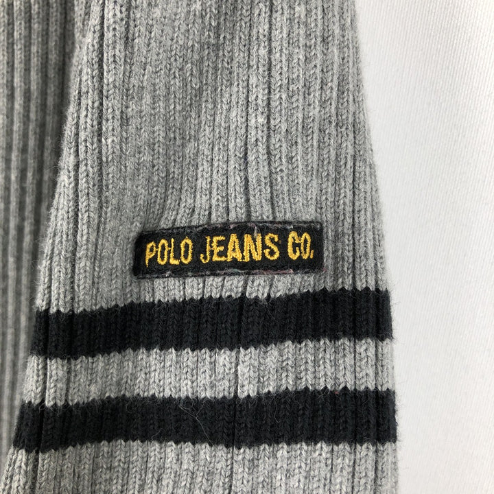 Ralph Lauren Polo Jeans Company Ribbed Cotton Knit Sweater, Men's Size XL cotton gray type Vintage Second Hand