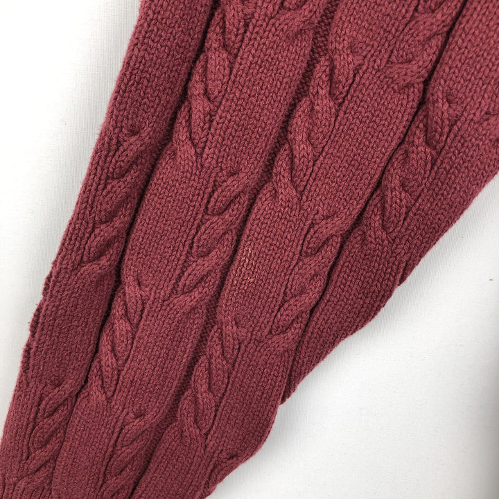 Ralph Lauren Chaps cable knit cotton sweater, men's size L cotton bordeaux Vintage Second Hand