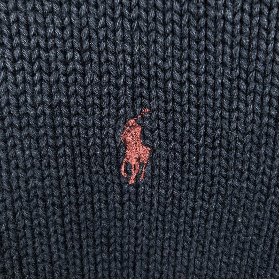 Ralph Lauren POLO by Ralph Lauren Ribbed Cotton Knit Sweater, Men's Size M (approx.) cotton navy blue type Vintage Second Hand