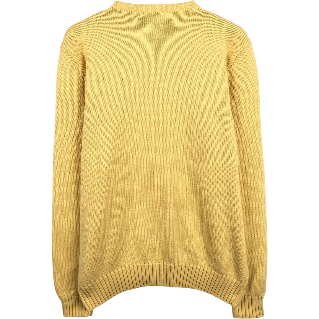 Ralph Lauren POLO by Ralph Lauren Ribbed Cotton Knit Sweater, Men's Size L (approx.) cotton yellow type Vintage Second Hand