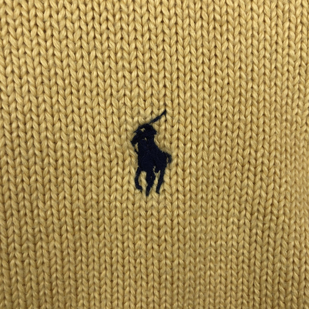 Ralph Lauren POLO by Ralph Lauren Ribbed Cotton Knit Sweater, Men's Size L (approx.) cotton yellow type Vintage Second Hand