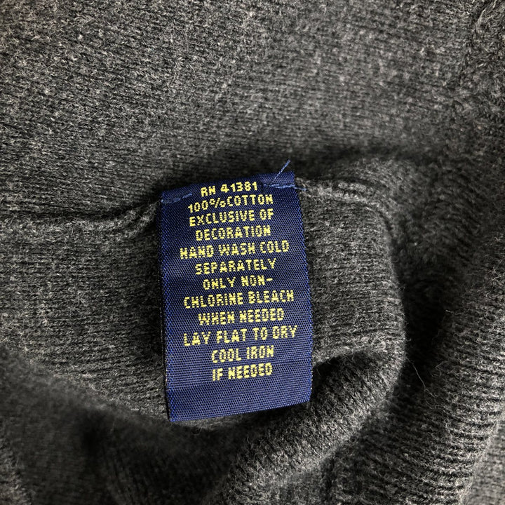 Ralph Lauren POLO RALPH LAUREN cotton knit sweater, men's size M cotton Charcoal Vintage Second Hand