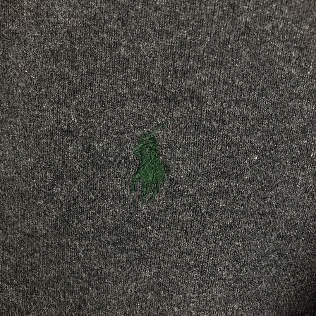 Ralph Lauren POLO RALPH LAUREN cotton knit sweater, men's size M cotton Charcoal Vintage Second Hand