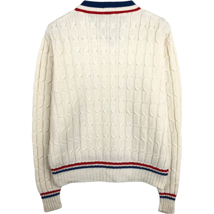 McGREGOR V-neck Tilden knit sweater, made in the USA, men's size M. Oron Acrylic pale white type Vintage Second Hand