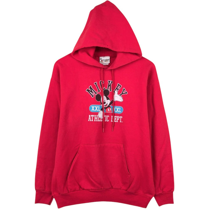 90s-00'S Mickey Mouse Triple Print Character Sweatshirt Pullover Hoodie, Men's Size M (approx.), Vintage cotton red type Vintage Second Hand