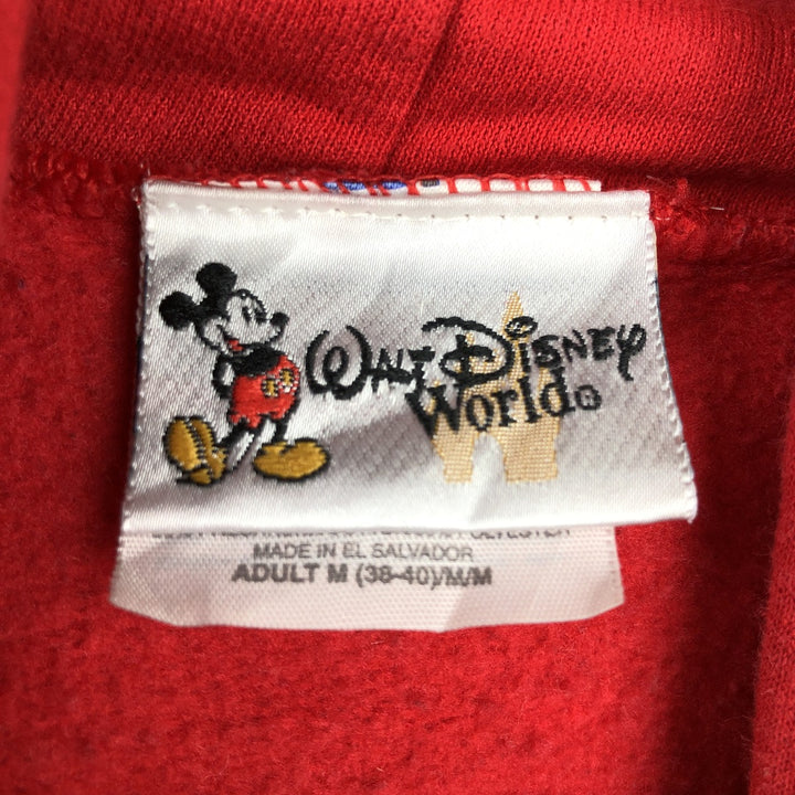 90s-00'S Mickey Mouse Triple Print Character Sweatshirt Pullover Hoodie, Men's Size M (approx.), Vintage cotton red type Vintage Second Hand